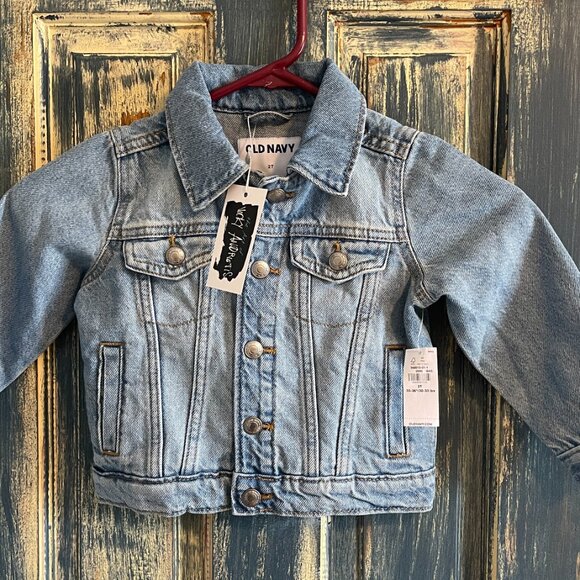 Toddler Trucker Jean Jacket Hand Painted Lion one-of-a-kind on Old Navy denim' - Picture 11 of 11